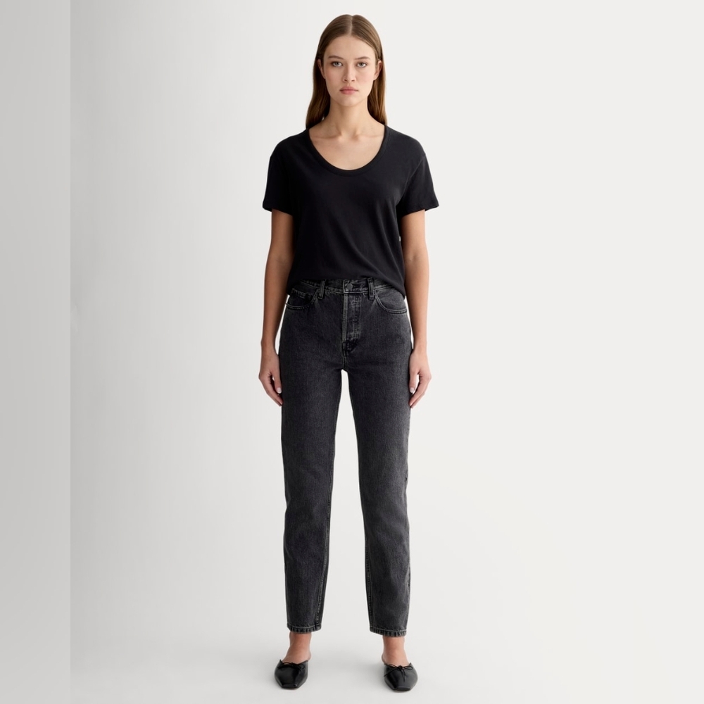 Everlane‎ The 90s Cheeky Jean Crop Washed Black High Rise Straight Leg 32